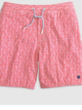 johnnie-O The Half Elastic 7" Surf Shorts  Pink Size L Azalea Sz L